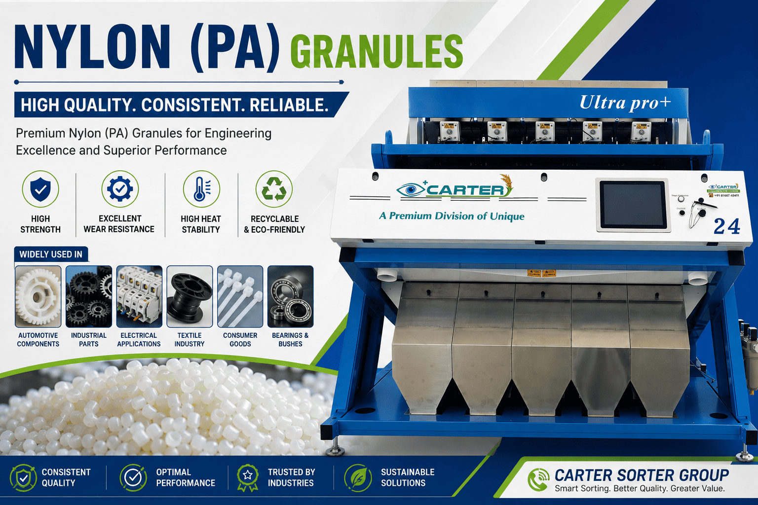 Nylon (PA) Granules | Plastic Color Sorter Machine